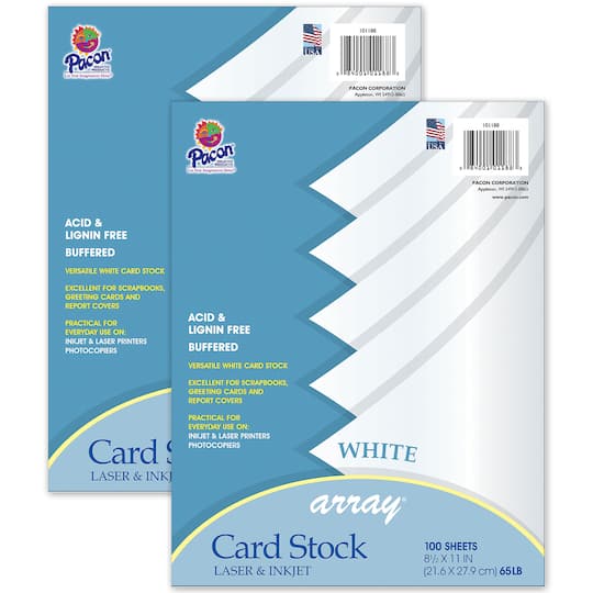Dixon Ticonderoga PAC101188-2 Card Stock, White & Assorted Color - 100 Sheet - Pack of 2
